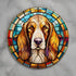 Basset Hound Circular Glass Suncatcher Worktop Saver